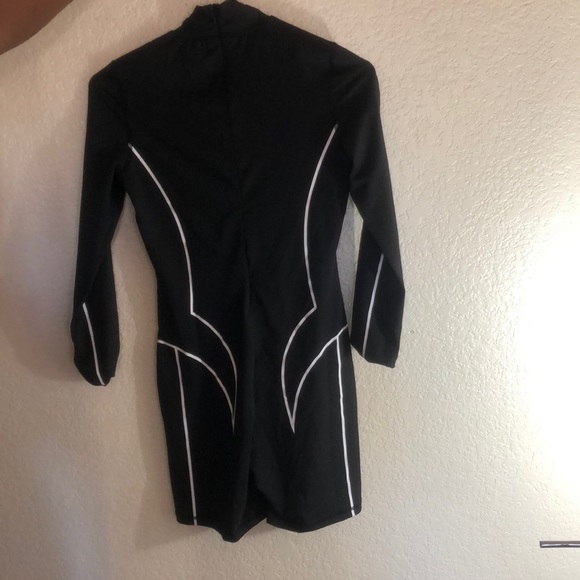 Black long sleeve Biker playsuit - Picture 2 of 3